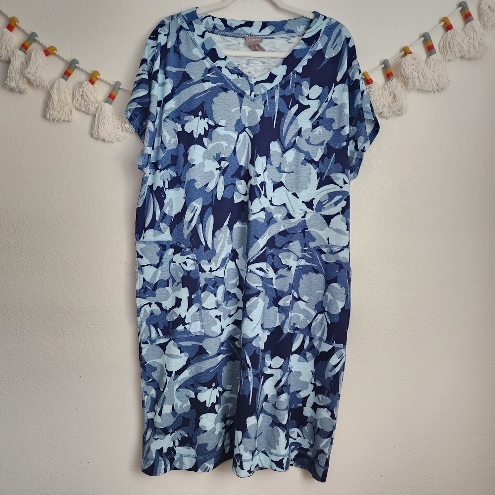 Chico's Blue Floral Midi Dress
